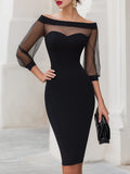 Vestido midi con escote corazón, hombros descubiertos y detalles de tul ilusión