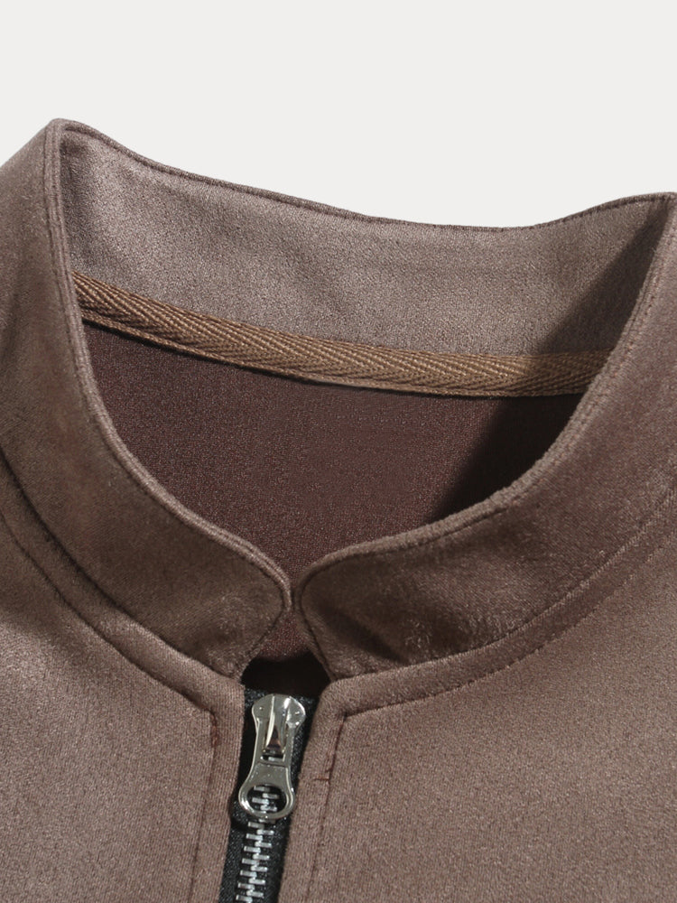 Chaqueta de ante clásica, cómoda e informal
