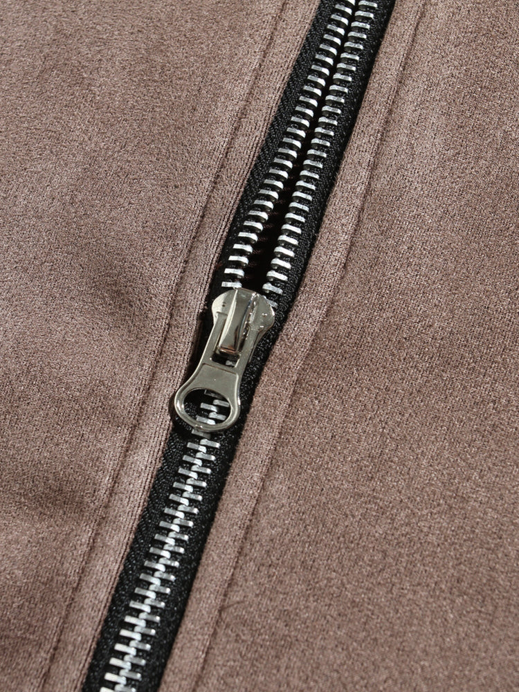 Chaqueta de ante clásica, cómoda e informal